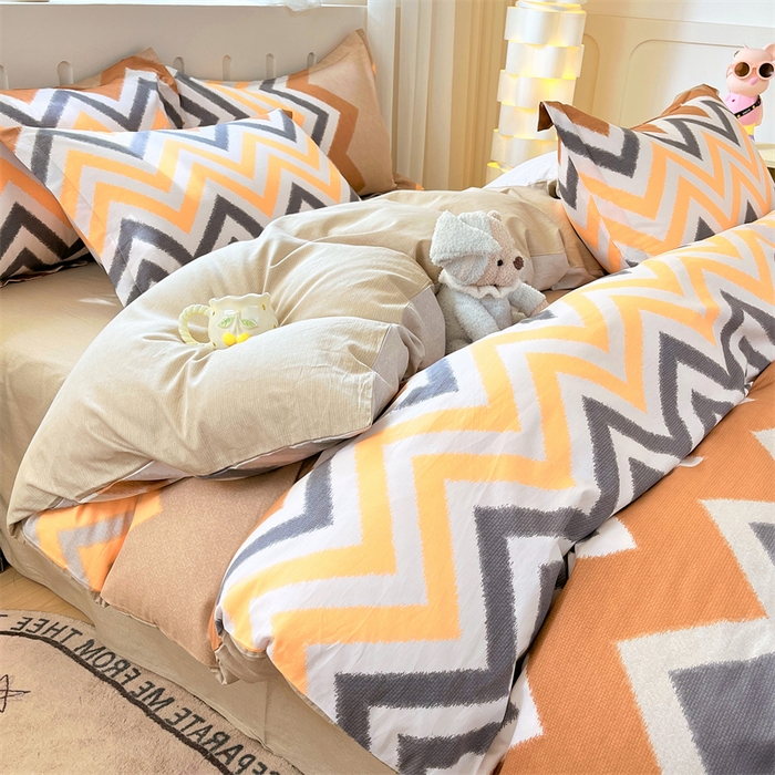 91家纺网 家纺一手货源 找家纺 大吉 2025新款100全棉纯棉喷气小清新被套四件套纯棉三件套床笠四件套单被套单枕套 巴洛克