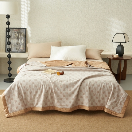 91家纺网 家纺一手货源 找家纺 （总）恒爱家纺 2025新款A类全棉双层纱提花夏被子被芯