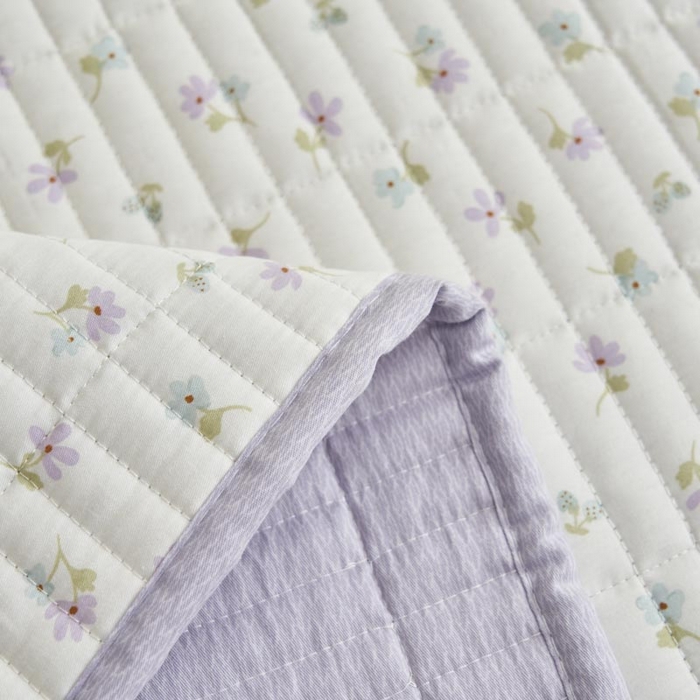 91家纺网 家纺一手货源 找家纺 子由家居 2025新款纯棉印花夹棉床盖 棉花被-花夕