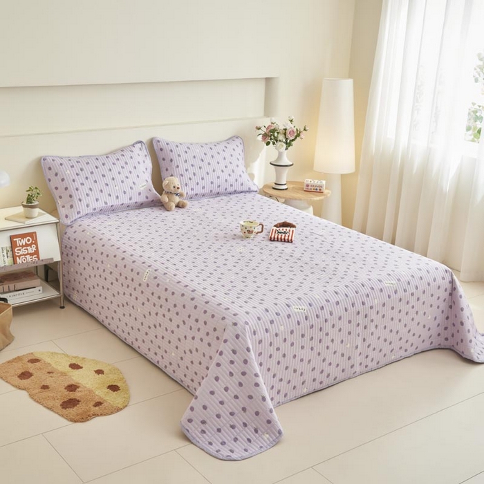 91家纺网 家纺一手货源 找家纺 子由家居 2025新款纯棉印花夹棉床盖 纯棉床盖-草莓季