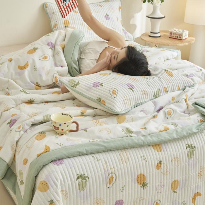 91家纺网 家纺一手货源 找家纺 子由家居 2025新款纯棉新疆棉花被被子被子 棉花被-热带水果