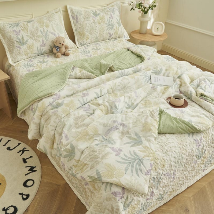 91家纺网 家纺一手货源 找家纺 子由家居 2025新款凉感丝豆豆夏被四件套 凉感豆豆被-连枝