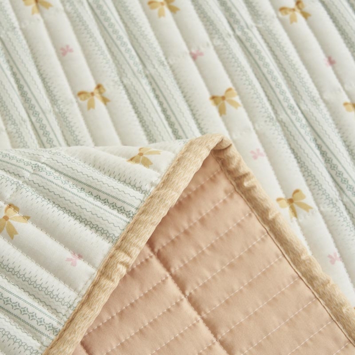 91家纺网 家纺一手货源 找家纺 子由家居 2025新款纯棉印花夹棉床盖 棉花被-千结缘