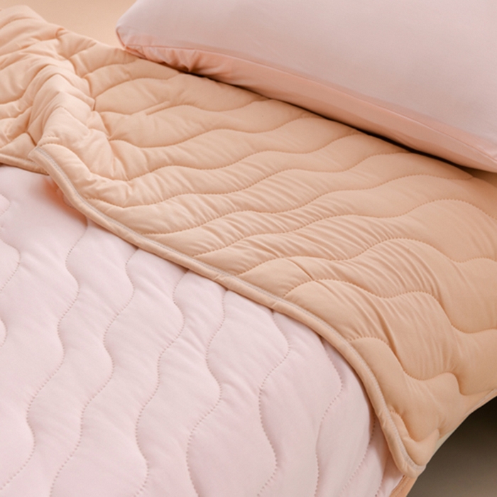 91家纺网 家纺一手货源 找家纺 圣楚 2025新款A类针织棉夏被夏凉被 卡其粉