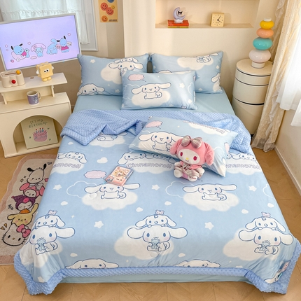 花满路 2025年新款三丽欧儿童夏被夏凉被被子被芯（控价28-45-55） 云朵大耳狗