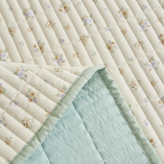 91家纺网 家纺一手货源 找家纺 子由家居 2025新款纯棉印花夹棉床盖 棉花被-花艺