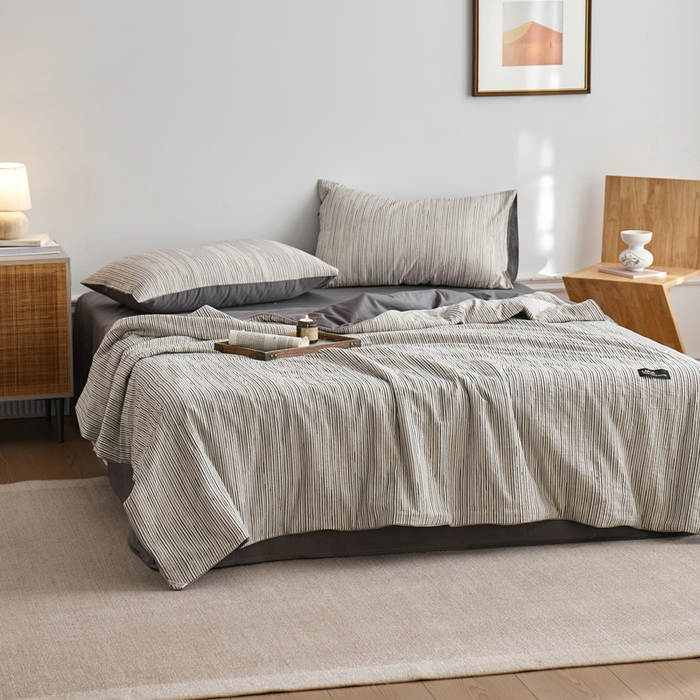 91家纺网 家纺一手货源 找家纺 （总）莱福仕家纺 2025新款原创侘寂系列全棉夏被-夏被四件套