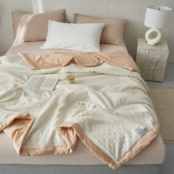 91家纺网 家纺一手货源 找家纺 子由家居 2025新款良品格大豆纤维夏被被子被芯 良品格-杏色