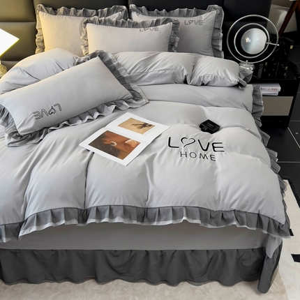 91家纺网 家纺一手货源 找家纺 （总）找底底 2025新款亲肤舒适云朵棉刺绣四件套