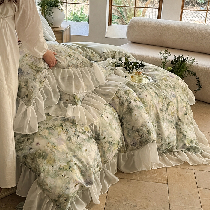 91家纺网 家纺一手货源 找家纺 （总）艾米家居 2025春夏新品A类法式花边天丝棉冰丝四件套