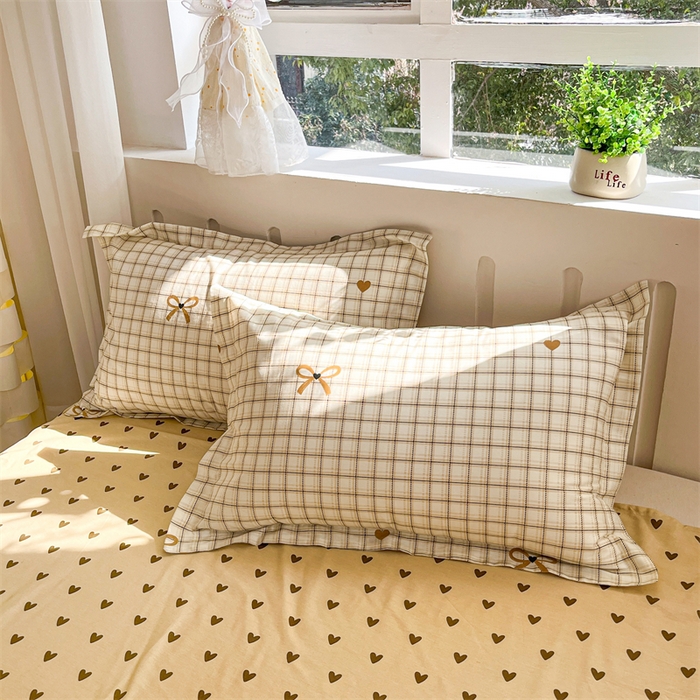 91家纺网 家纺一手货源 找家纺 大吉 2025新款100全棉纯棉喷气小清新被套四件套纯棉三件套床笠四件套单被套单枕套 小欢喜