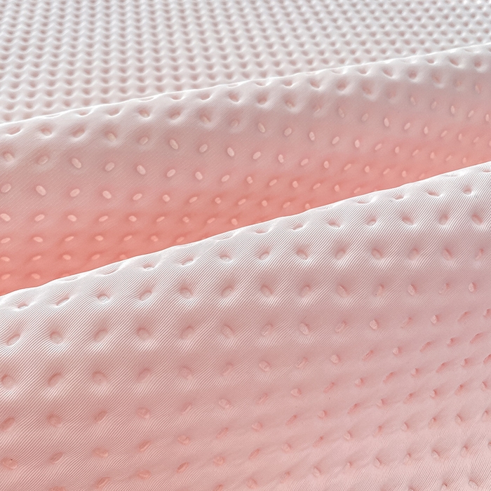 91家纺网 家纺一手货源 找家纺 眠势力 2025新款华夫格花边床笠豆豆凉席款夏季凉感床垫保护套 （提供买家秀） 奶油粉