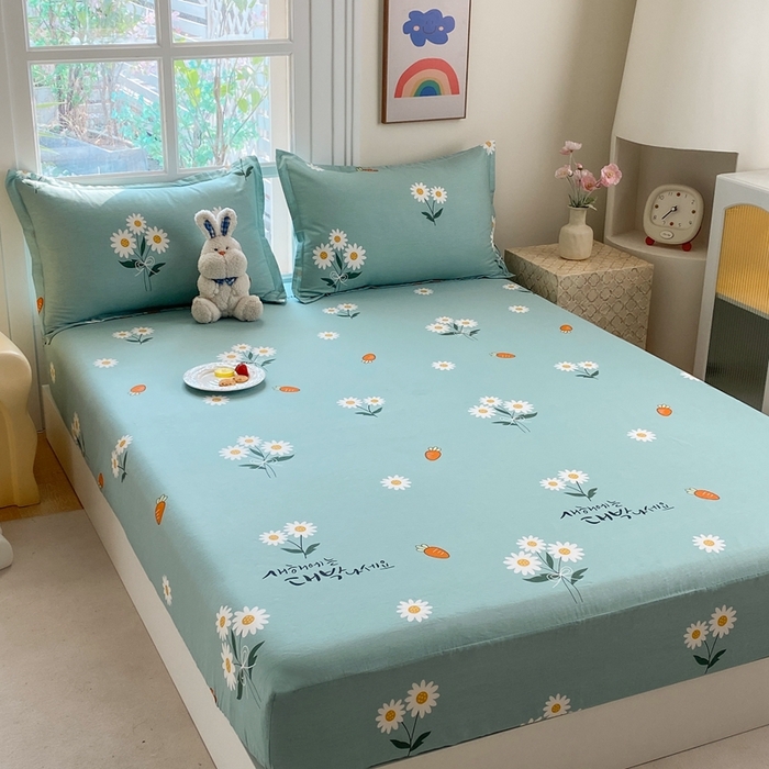 91家纺网 家纺一手货源 找家纺 凌云2025新款13372A类全棉床笠    小雏菊