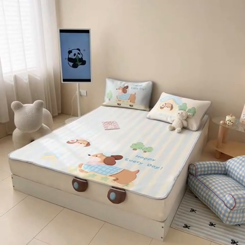 91家纺网 家纺一手货源 找家纺 慕尚家纺 2025新款凉感卡通工艺席 小腊肠