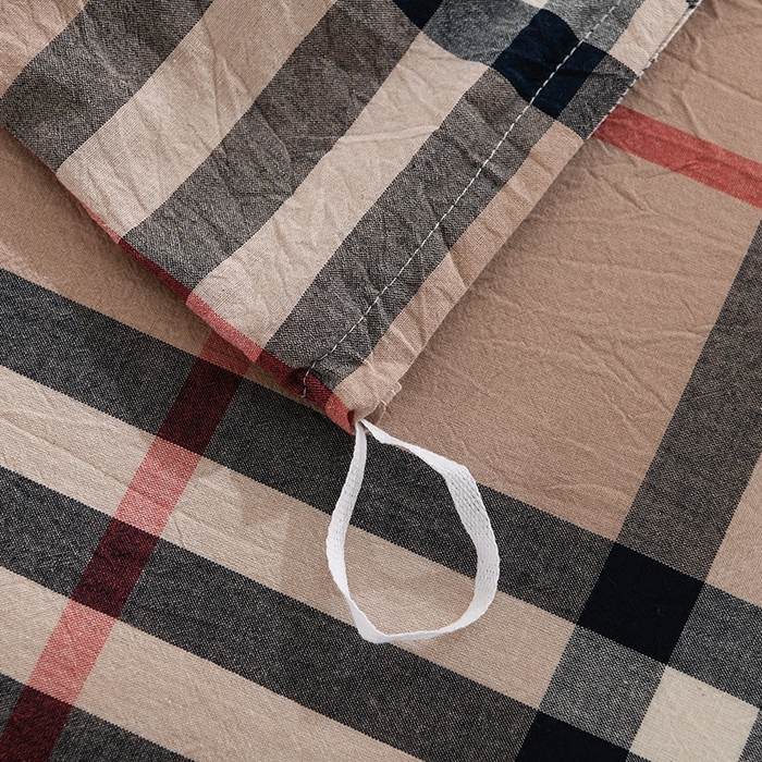 91家纺网 家纺一手货源 找家纺 润淳家居 2025新款A类全棉水洗棉四件套三件套 巴宝莉小格