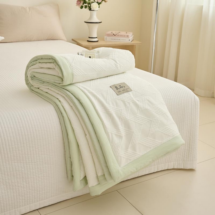 91家纺网 家纺一手货源 找家纺 （总）子由家居 2025新款针织菱形格提花大豆被被子被芯