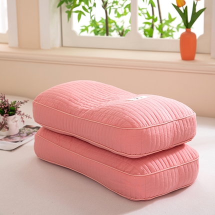 枕之坊2025新款纯棉韩式纯荞麦枕 枕头枕芯 胭脂粉