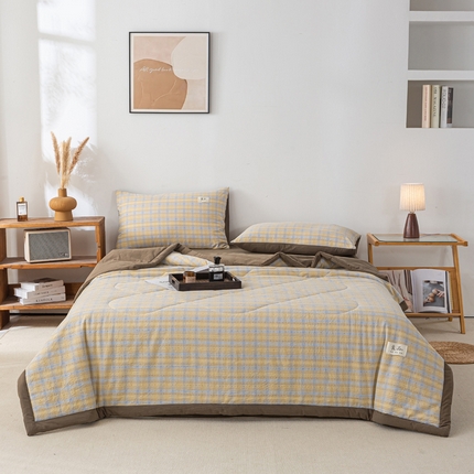 恋人优选 2025新款提花全棉纯棉夏被夏凉被空调被-格雅系列 格雅-黄