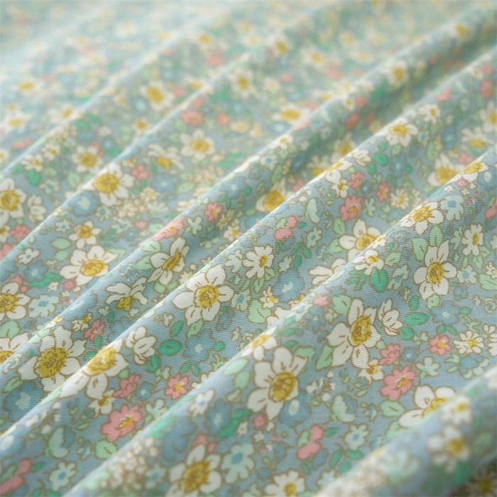 91家纺网 家纺一手货源 找家纺 花西夫人2025新款13372纯棉印花全棉四件套床单床笠款花吟绿