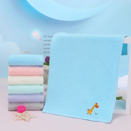 91家纺网 家纺一手货源 找家纺 悦然毛巾被 2025新款全棉纯棉学生儿童毛巾 蓝色25x50cm-单条毛巾