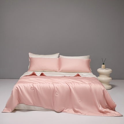 91家纺网 家纺一手货源 找家纺 （总）利欧 2025新款纯色双拼水洗天丝夏被四件套