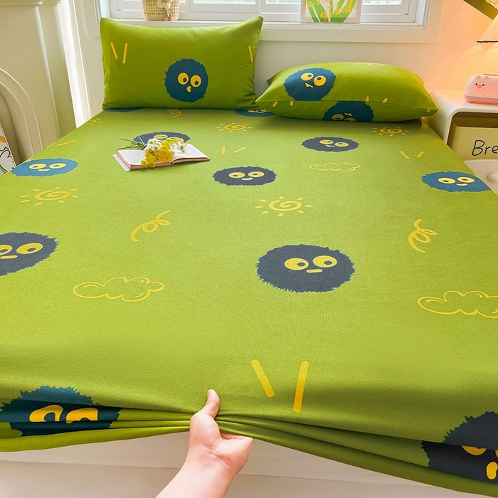 91家纺网 家纺一手货源 找家纺 晓时候2025新款老粗布床笠凉席 淘气点点