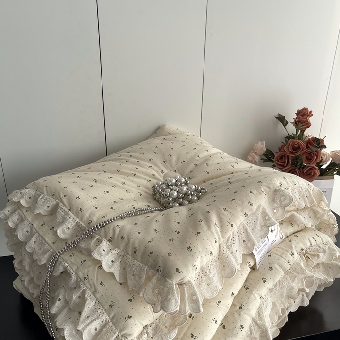 91家纺网 家纺一手货源 找家纺 莱豫2025新款法式纯棉夏被春秋被 蜜芽米