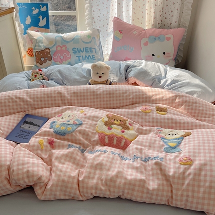 慕澄家纺 2025新款毛巾绣小清新四件套 甜品会