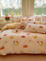 91家纺网 家纺一手货源 找家纺 佑佳家纺 2025年新款铂金棉芦荟棉学生三件套四件套 单被套 单枕套「支持定做各种尺寸」 波波家族