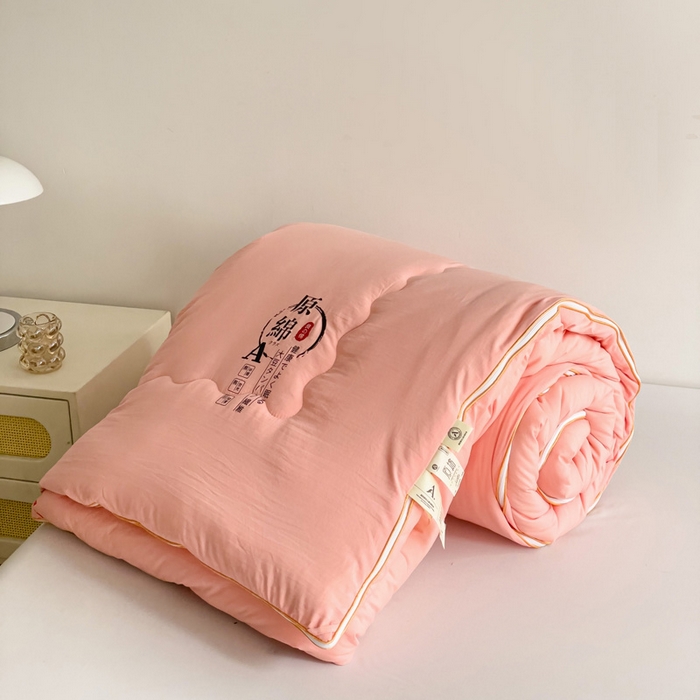 91家纺网 家纺一手货源 找家纺 思雅庭 2025新款水洗棉大豆纤维子母被  春秋被 夏被 四季被 被子被芯 玉色