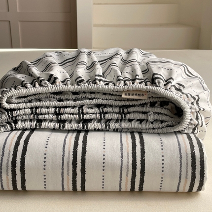 雅居纺家纺 2025春夏新款全棉纯棉简约老粗布-单床笠 床笠单件凉席席 年华-灰