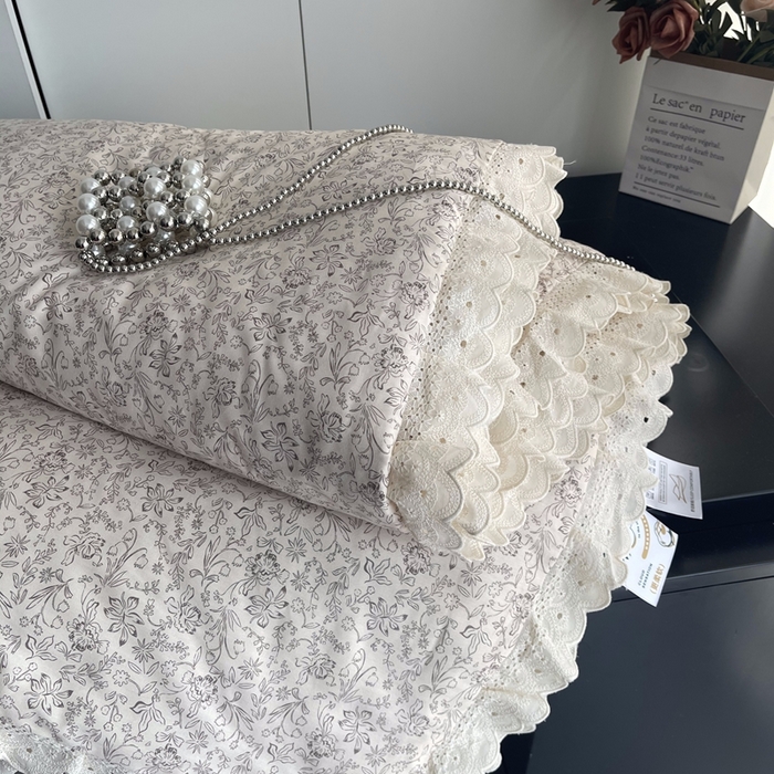 91家纺网 家纺一手货源 找家纺 莱豫2025新款法式纯棉夏被春秋被 花世界米