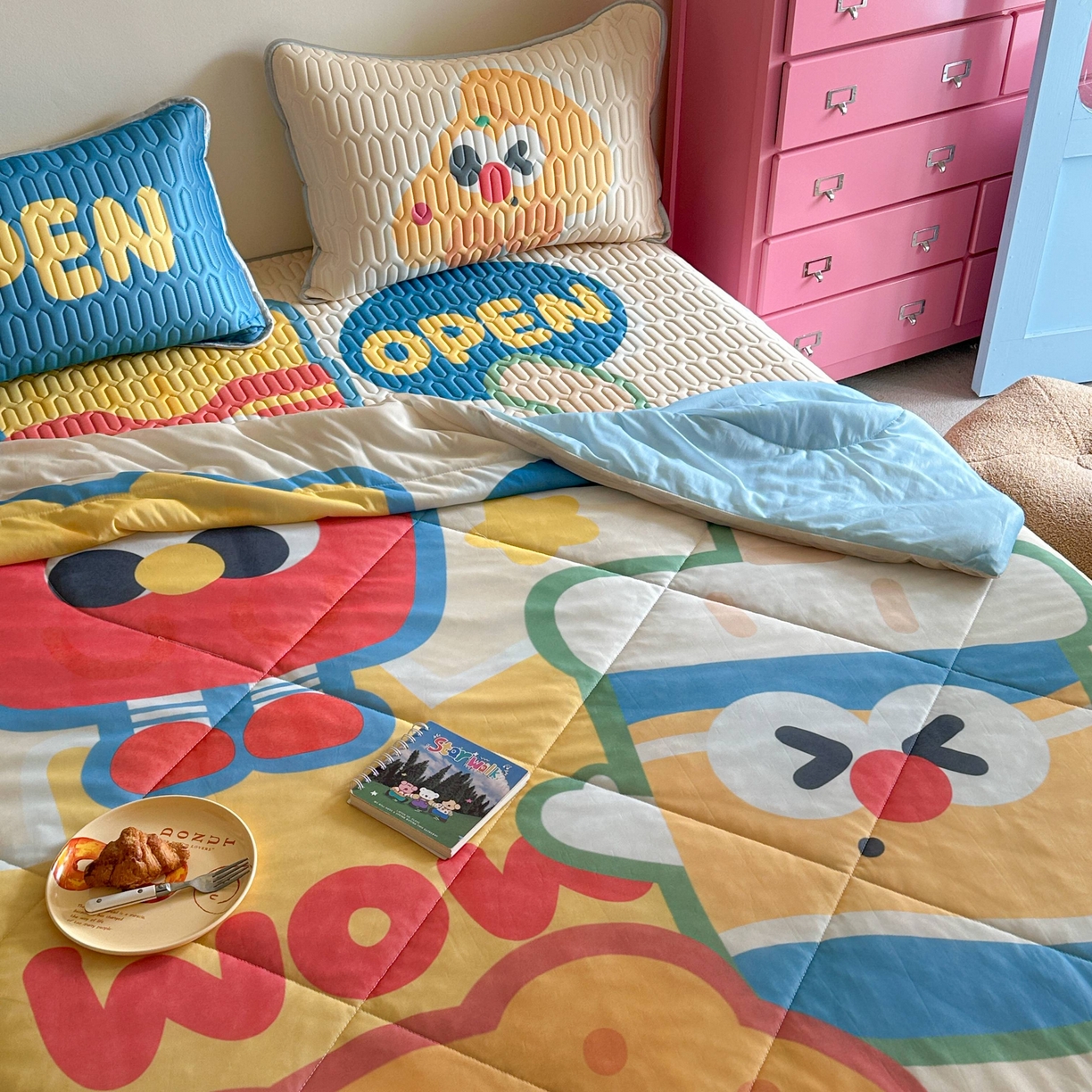 91家纺网 家纺一手货源 找家纺 美乐迪家纺2025新款凉感丝乳胶凉席夏被夏凉被空调被 汉堡