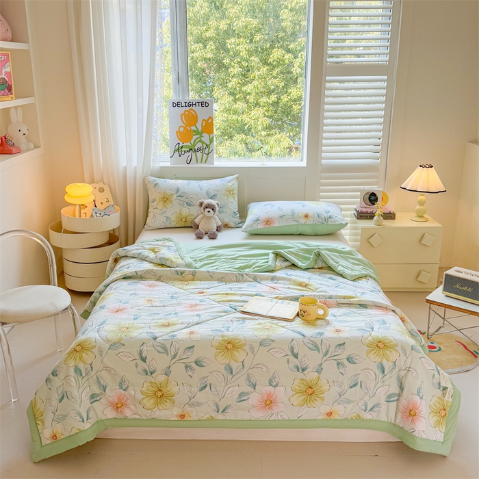 91家纺网 家纺一手货源 找家纺 雅颂缘 2025新款印花水洗棉新疆棉花夏被 花期无限