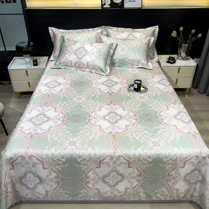 91家纺网 家纺一手货源 找家纺 许林家纺  2025新款冰丝凉席床单款凉席三件套 卡罗拉