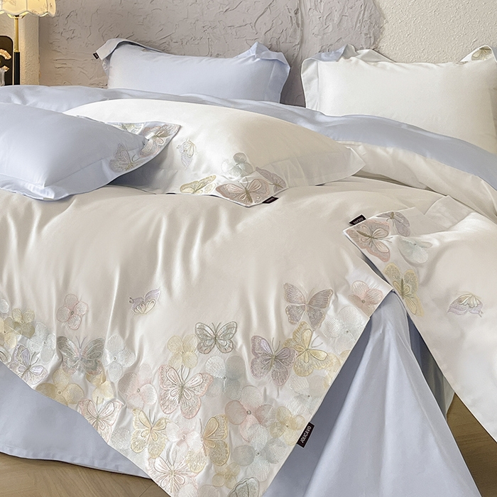 91家纺网 家纺一手货源 找家纺 （总）高端轻奢A类母婴级长绒棉全工艺刺绣四件套纯棉全棉高端春夏季爆款床上用品