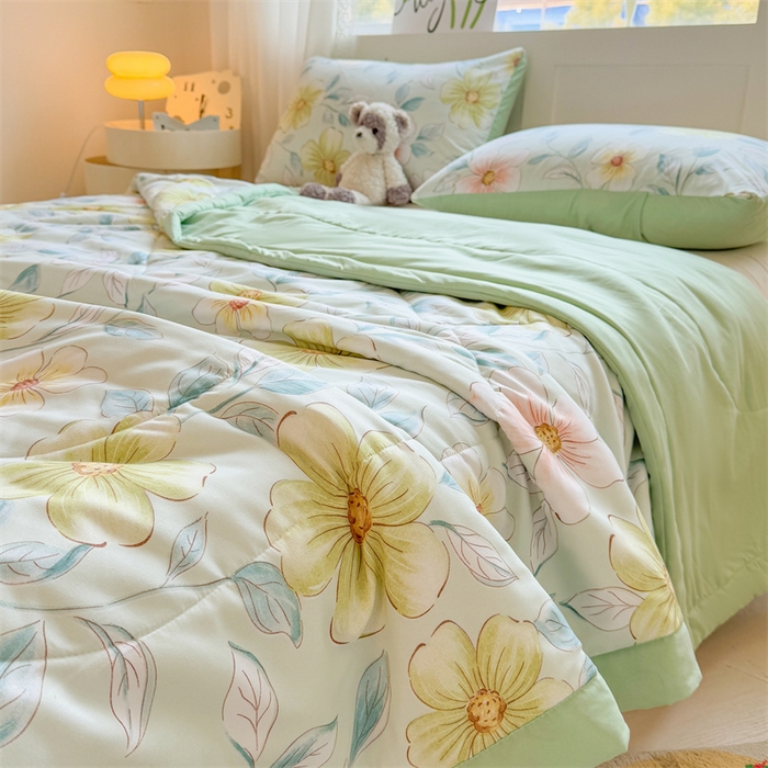 91家纺网 家纺一手货源 找家纺 雅颂缘 2025新款印花水洗棉新疆棉花夏被 花期无限