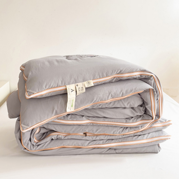 91家纺网 家纺一手货源 找家纺 思雅庭 2025新款水洗棉大豆纤维子母被  春秋被 夏被 四季被 被子被芯 灰色