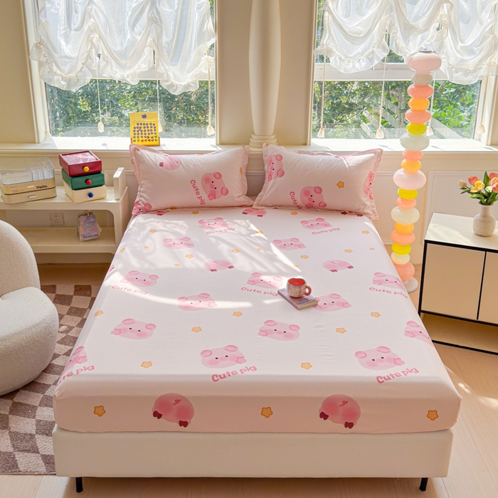 91家纺网 家纺一手货源 找家纺 佑佳家纺 2025年新款铂金棉芦荟棉单床笠，有配套枕套「支持定制各种尺寸」 猪猪侠