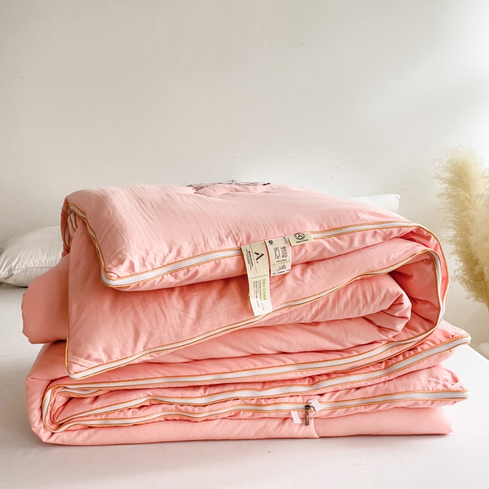 91家纺网 家纺一手货源 找家纺 思雅庭 2025新款水洗棉大豆纤维子母被  春秋被 夏被 四季被 被子被芯 玉色