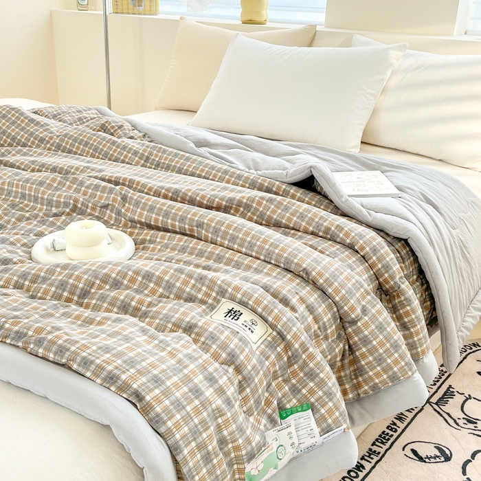 91家纺网 家纺一手货源 找家纺 （总）爱宝被业 2025新款A类无印风针织棉新疆棉花夏被