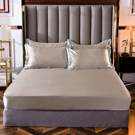 91家纺网 家纺一手货源 找家纺 经年 2025年奢华真丝手感水洗冰丝天丝单床笠 -初见系列直播爆款 初见-香槟金