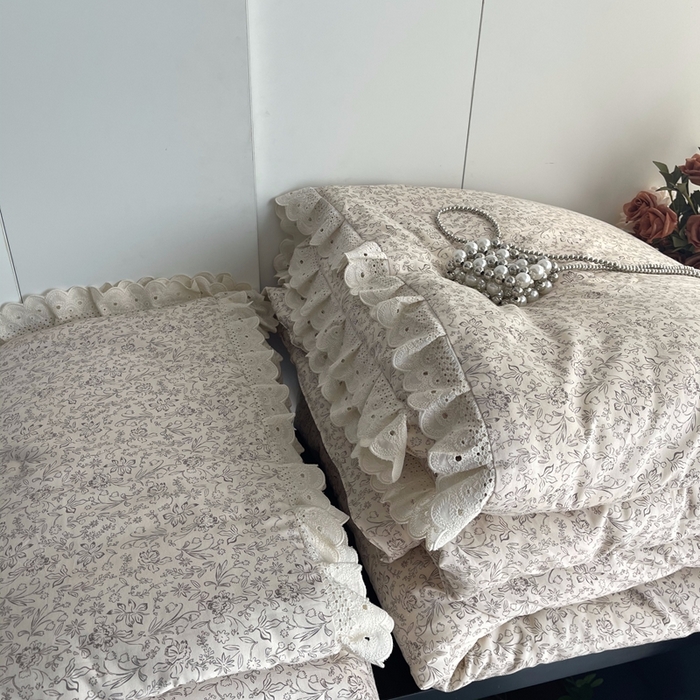 91家纺网 家纺一手货源 找家纺 莱豫2025新款法式纯棉夏被春秋被 花世界米