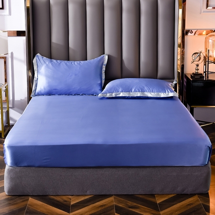 91家纺网 家纺一手货源 找家纺 经年 2025年奢华真丝手感水洗冰丝天丝单床笠 -初见系列直播爆款 初见-雪青紫