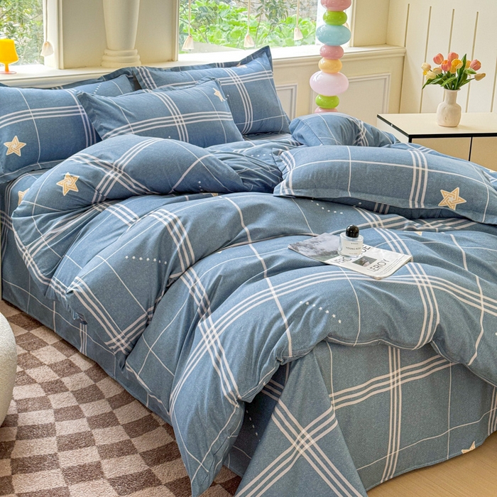 91家纺网 家纺一手货源 找家纺 佑佳家纺 2025年新款铂金棉芦荟棉学生三件套四件套 单被套 单枕套「支持定做各种尺寸」 万星如一