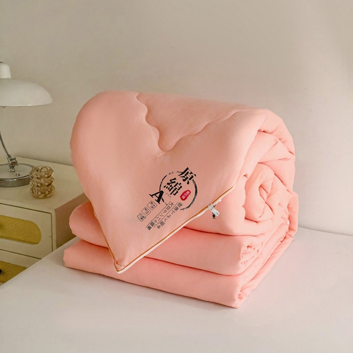 91家纺网 家纺一手货源 找家纺 思雅庭 2025新款水洗棉大豆纤维子母被  春秋被 夏被 四季被 被子被芯 玉色