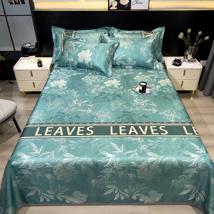 91家纺网 家纺一手货源 找家纺 许林 2025新款冰丝凉席床单款凉席三件套-森林幻境