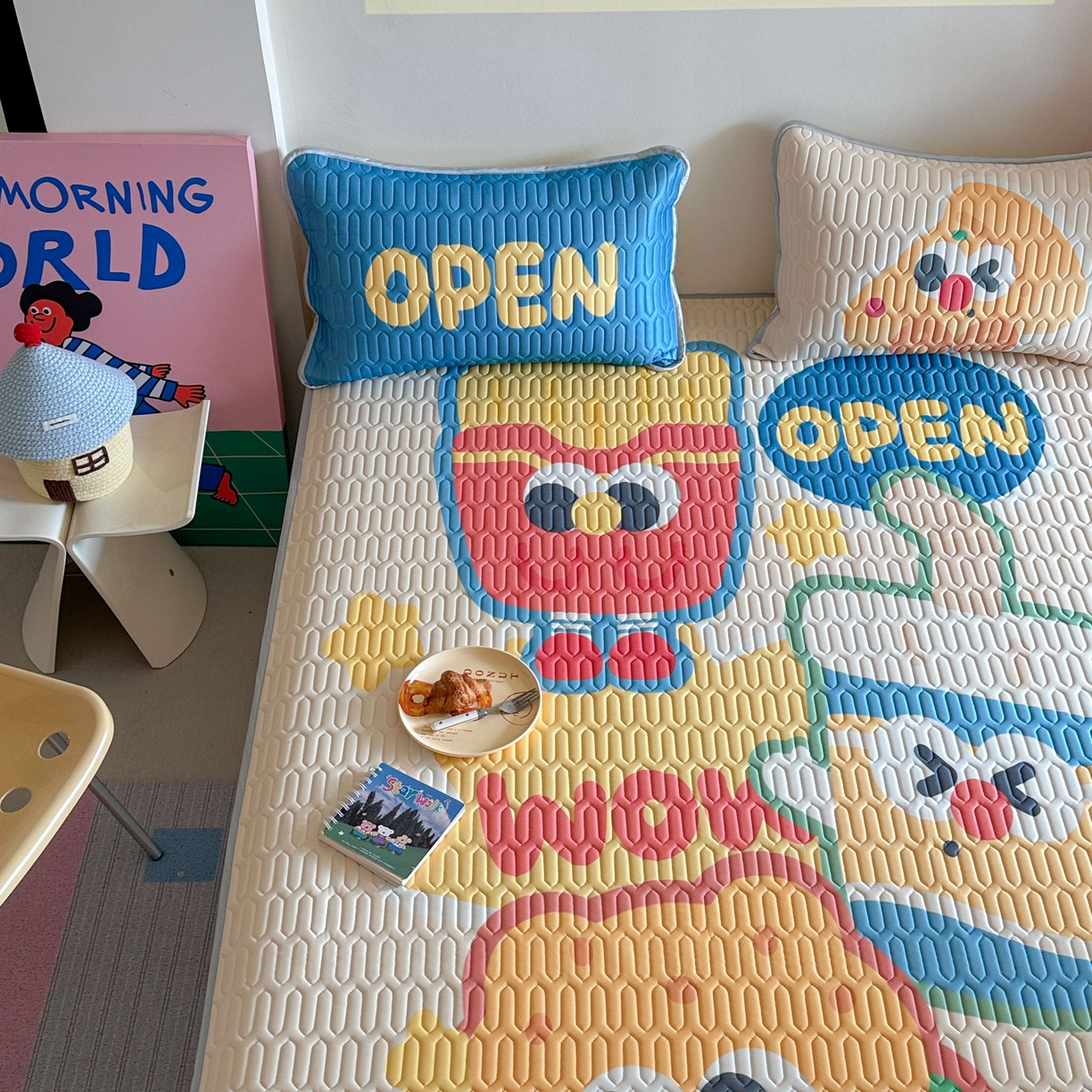 91家纺网 家纺一手货源 找家纺 美乐迪家纺2025新款凉感丝乳胶凉席夏被夏凉被空调被 汉堡