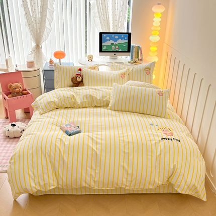 91家纺网 家纺一手货源 找家纺 （总）雅居纺家纺 2025春夏新款全棉纯棉绣花老粗布四件套