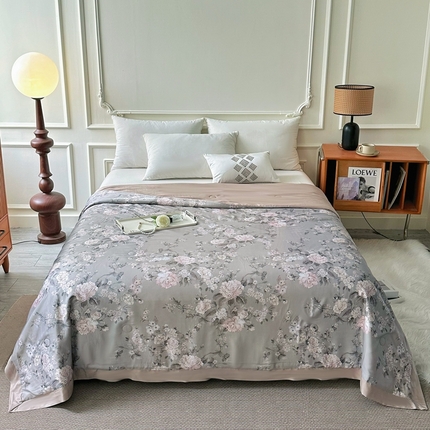 博尔菲  2025年新款数码印花AB版两用大豆夏凉被空调被夏被 数码印花 AB版-素锦浮香